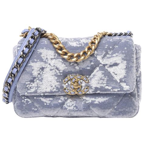 blue sequin chanel bag|light blue Chanel bag.